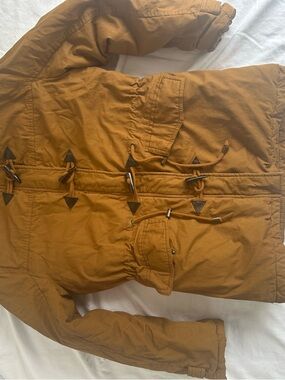 Mustard Toggle Front Parka Jacket